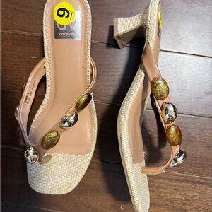 Dolce Vita Brown and Cream Heeled Sandals